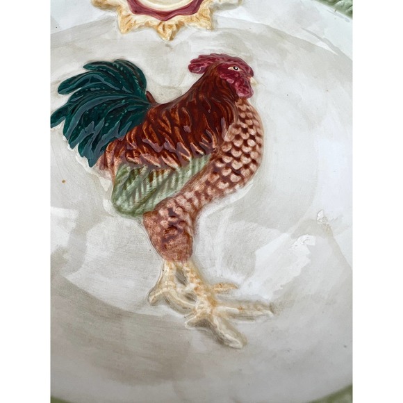 MWW Market Pair of Rooster Plates (" Chicken Red - Picture 6 of 8